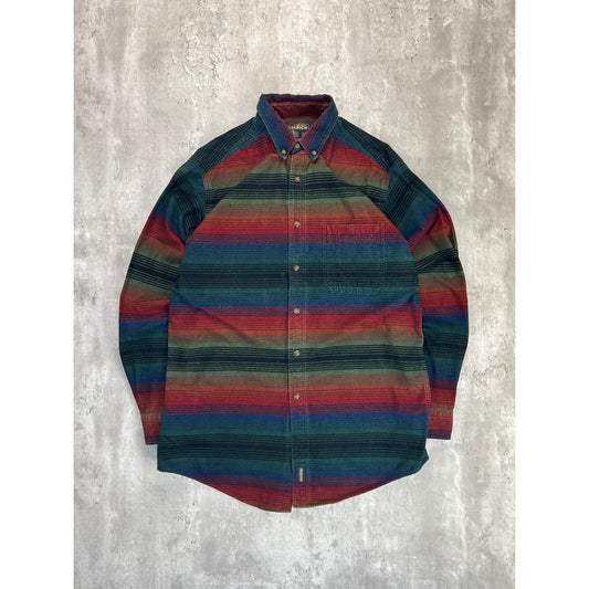 Vintage Woolrich Striped Flannel Long Sleeve Button Up Shirt Size Large