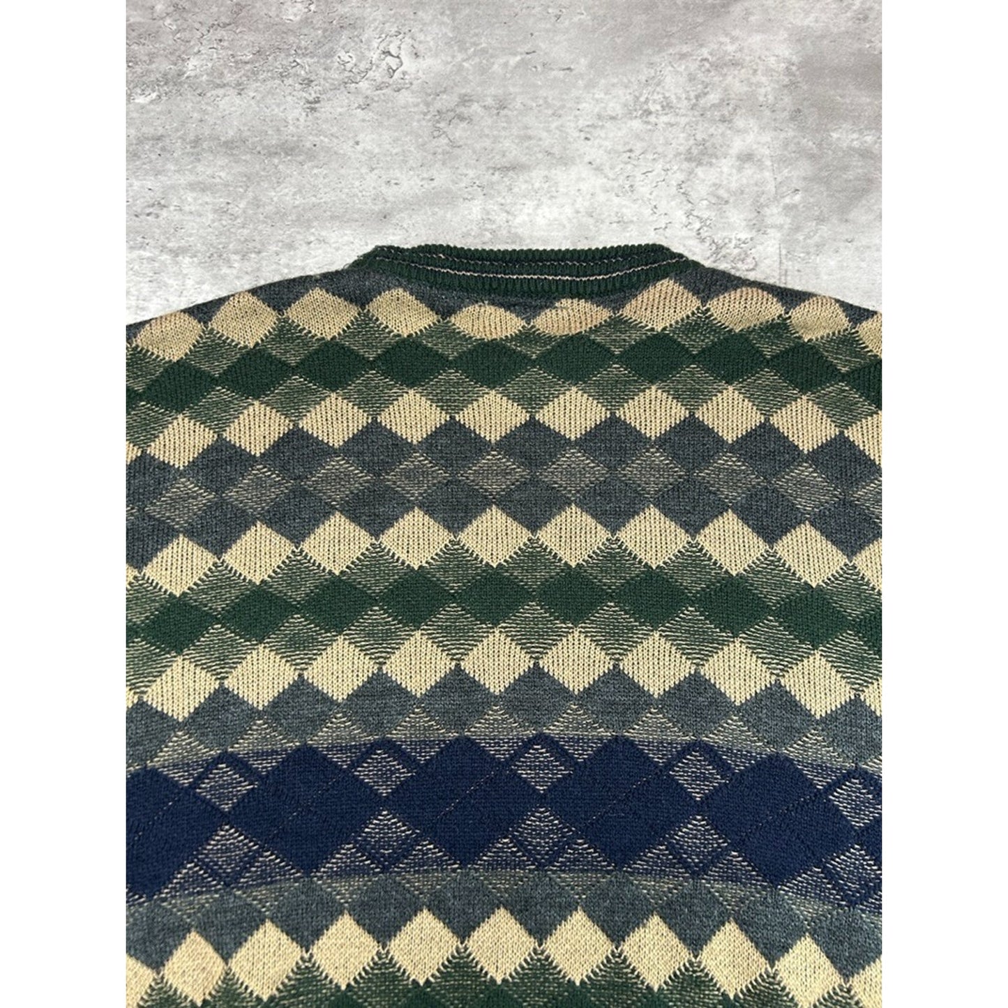Vintage 90s Willow Bay Diamond Print Pullover Knit Sweater Size XXXL