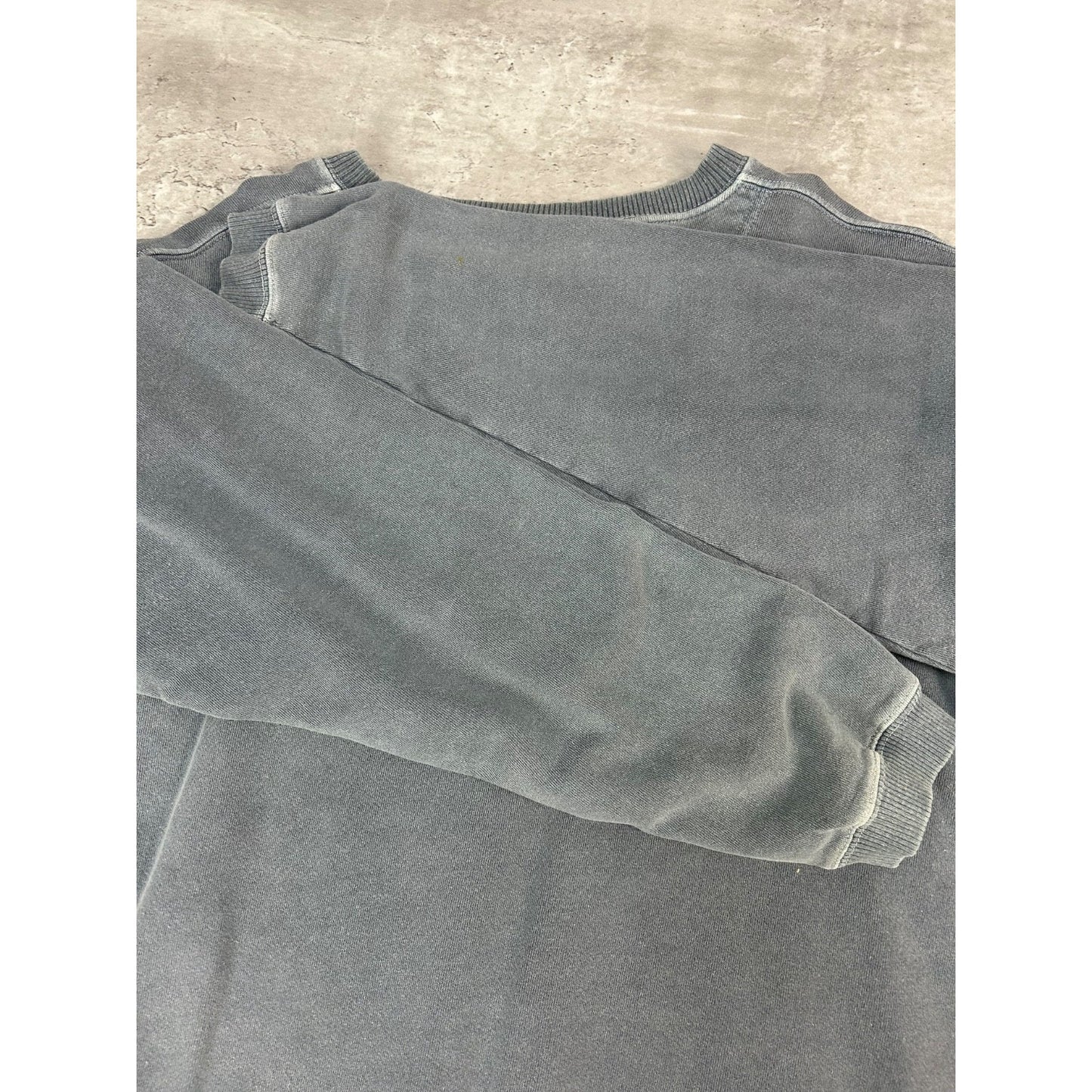 Vintage BUM Equipment Embroidered Spellout Sweatshirt Size Large Gray