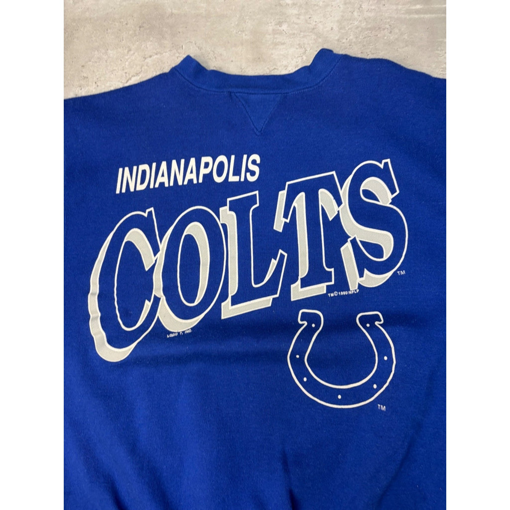 1990 Indianapolis Colts NFL Big Spellout Logo Graphic Sweatshirt Size Large