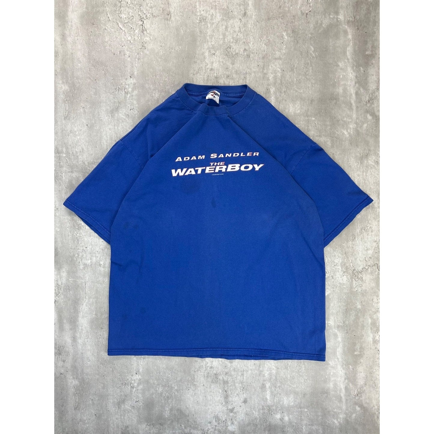 Vintage 1998 Adam Sandler The Waterboy Movie Promo T-Shirt Size XL Blue