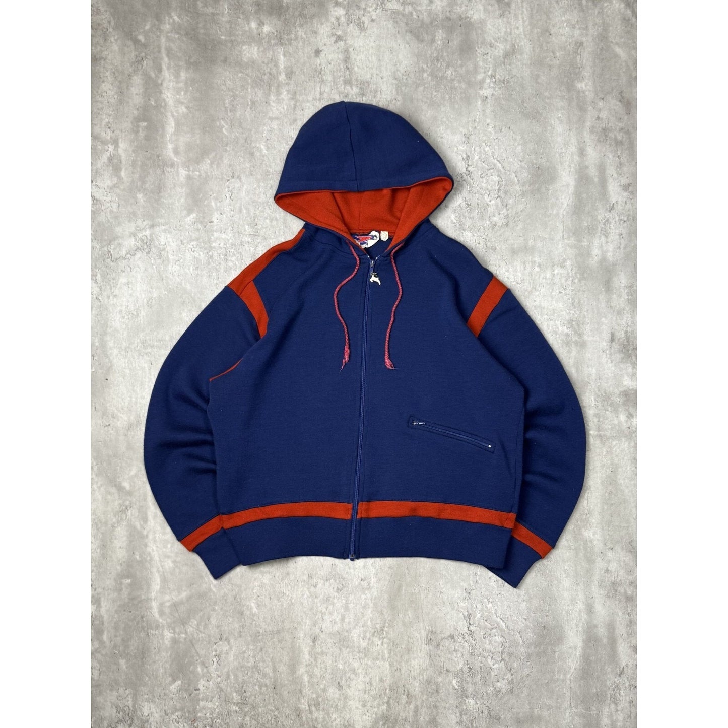 Vintage 80s/90s Speedo Two Tone Full Zip Hooded Sweatshirt Size Large