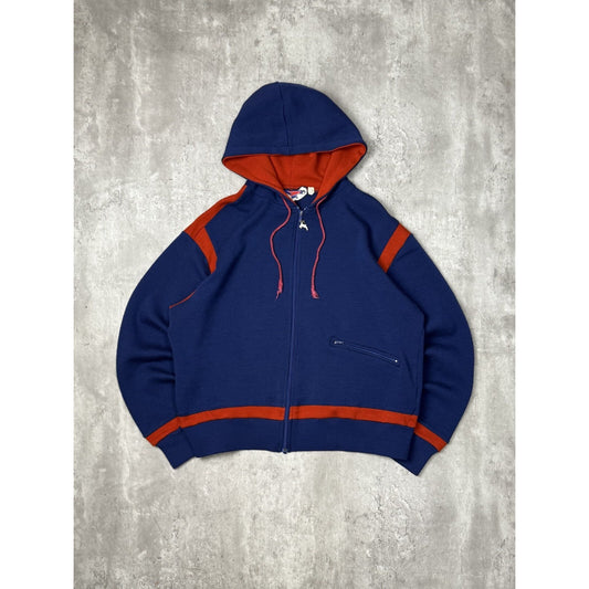Vintage 80s/90s Speedo Two Tone Full Zip Hooded Sweatshirt Size Large