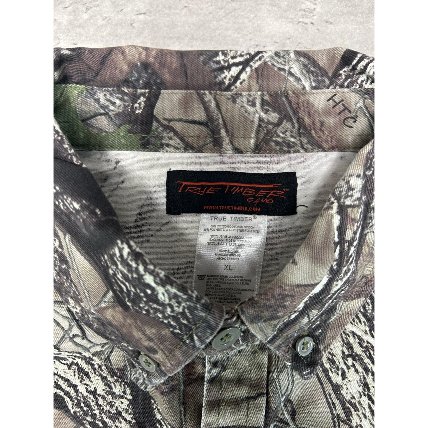 Vintage True Timber Tree Camo Hunting Long Sleeve Button Up Shirt Size XL