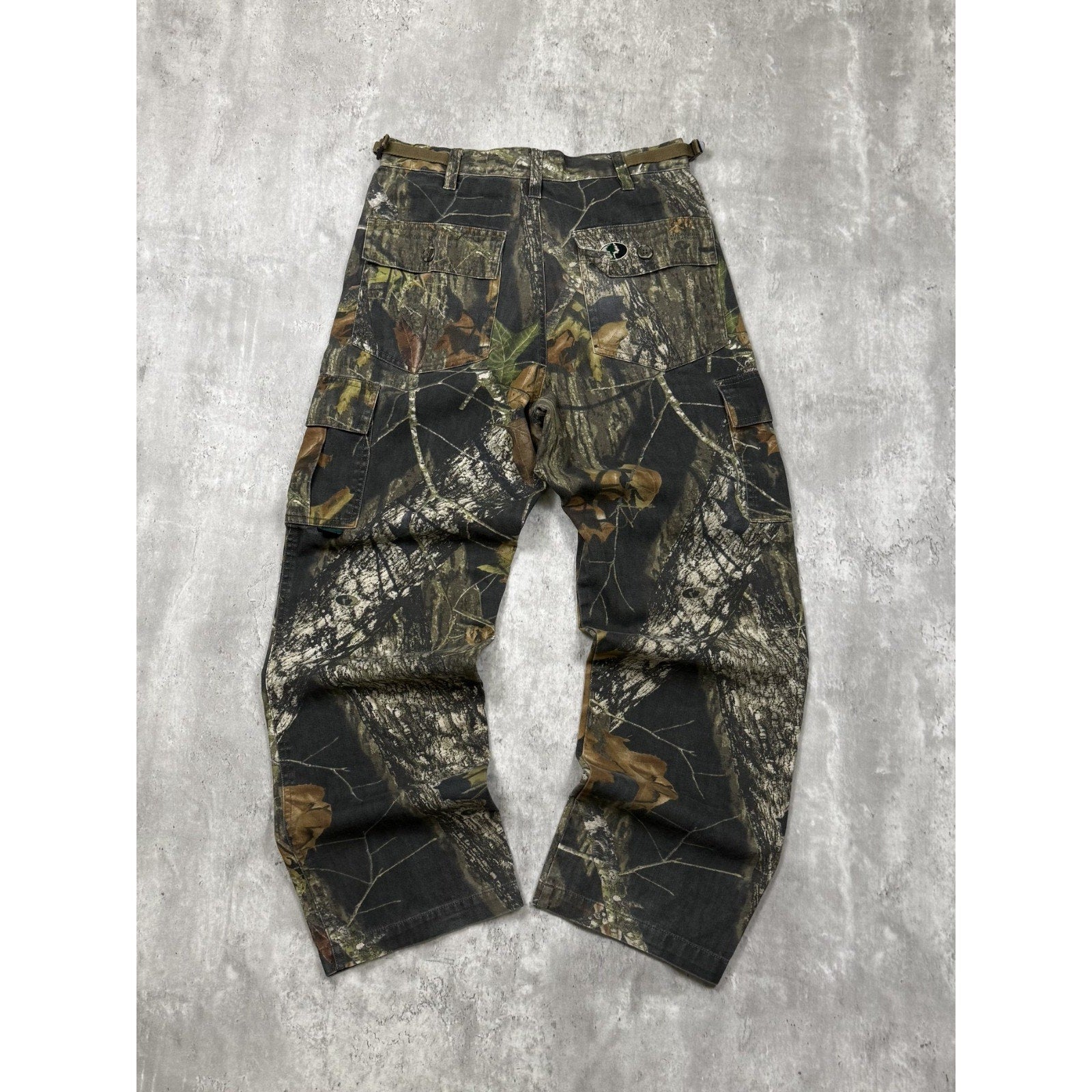 Vintage Mossy Oak Breakup Tree Camo Hunting Cargo Pants Size 29 YOUTH