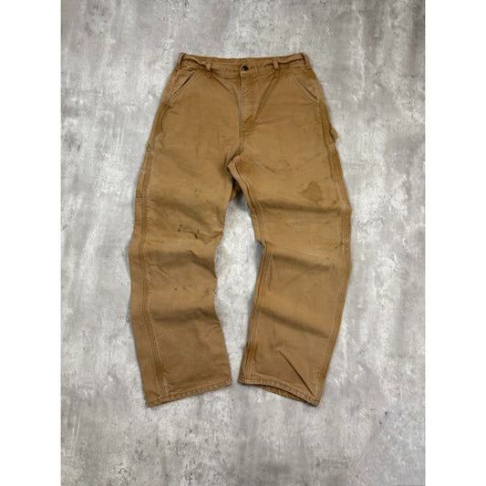 Vintage Carhartt Canvas Workwear Carpenter Pants Size 31 Beige