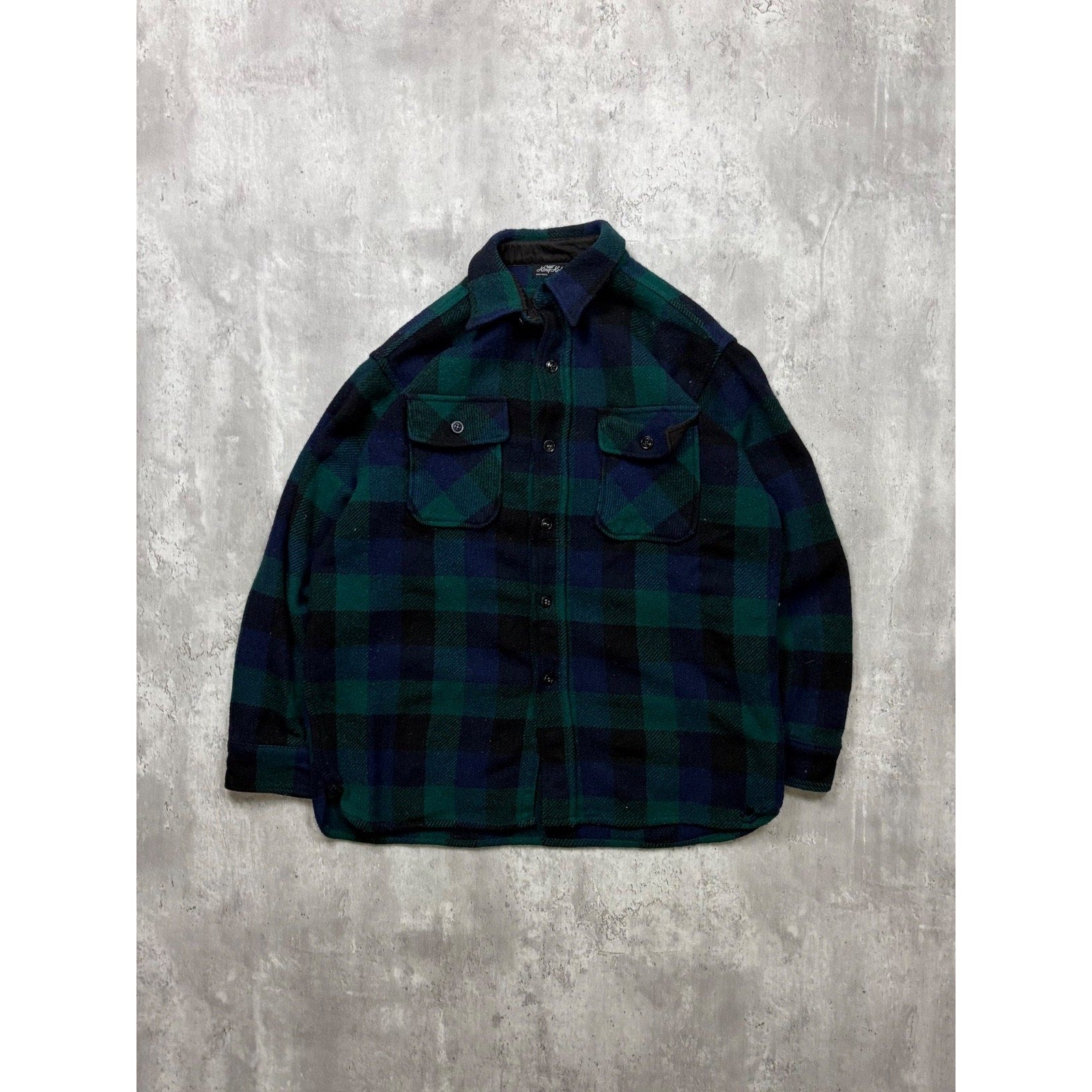 Vintage 1950s/60s King Kobe Heavy Weight Plaid Print Button Up Shirt Size Large