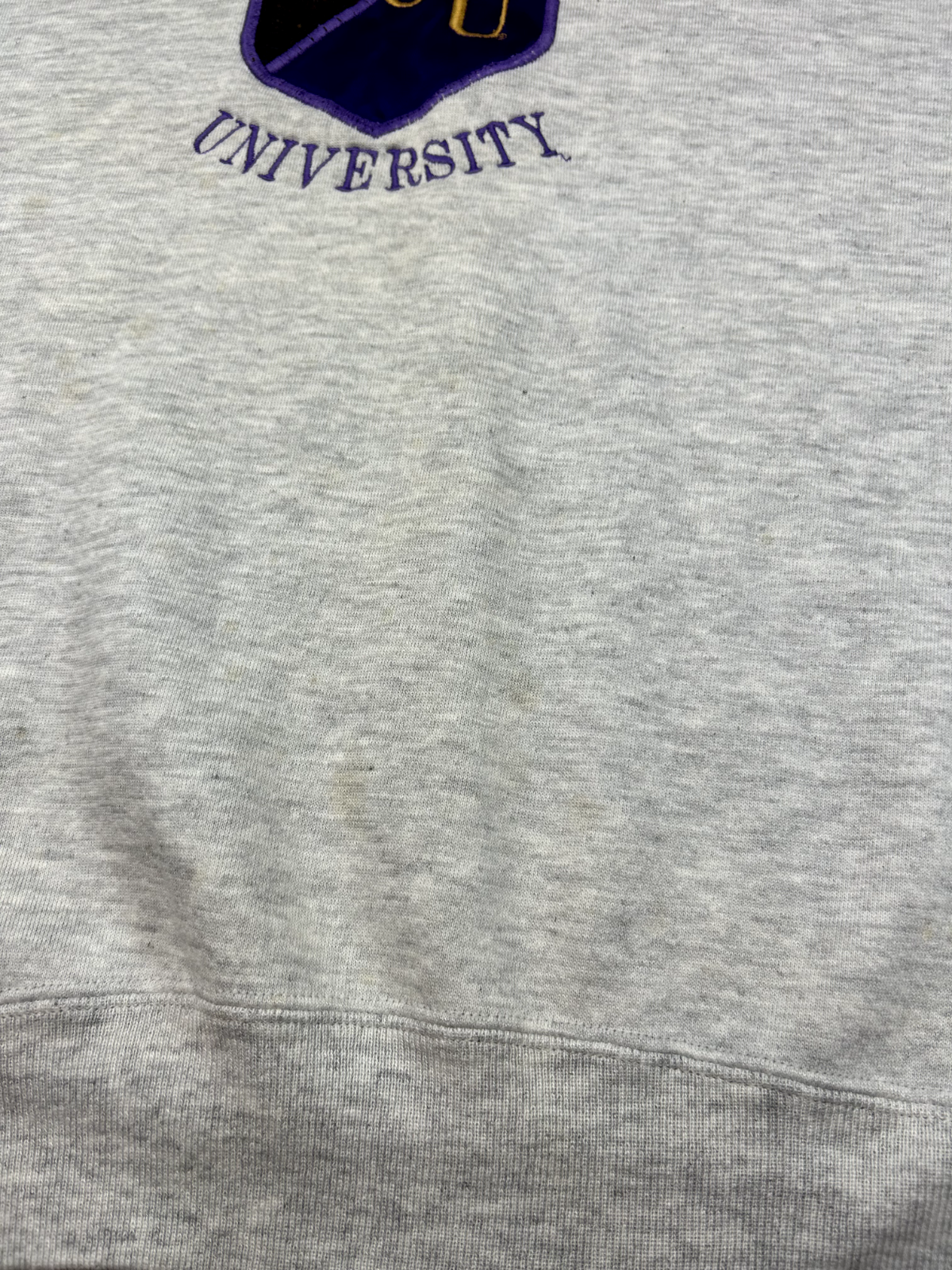 Vintage 90s East Carolina University Collegiate Crest Sweatshirt Size XL Gray