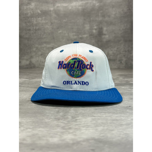 Vintage 90s Hard Rock Cafe Embroidered Spellout Destination Snapback Hat OSFA