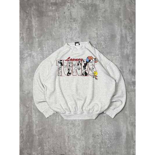 Vintage 1995 Looney Tunes Cartoon Promo Spellout Graphic Sweatshirt Size XL