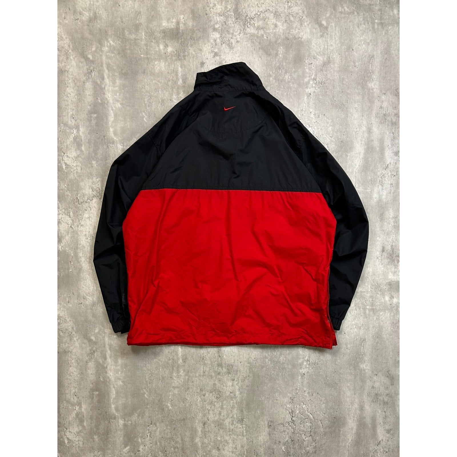 Vintage 90s Nike Embroidered Spellout Two Tone Nylon Windbreaker Jacket Sz Large