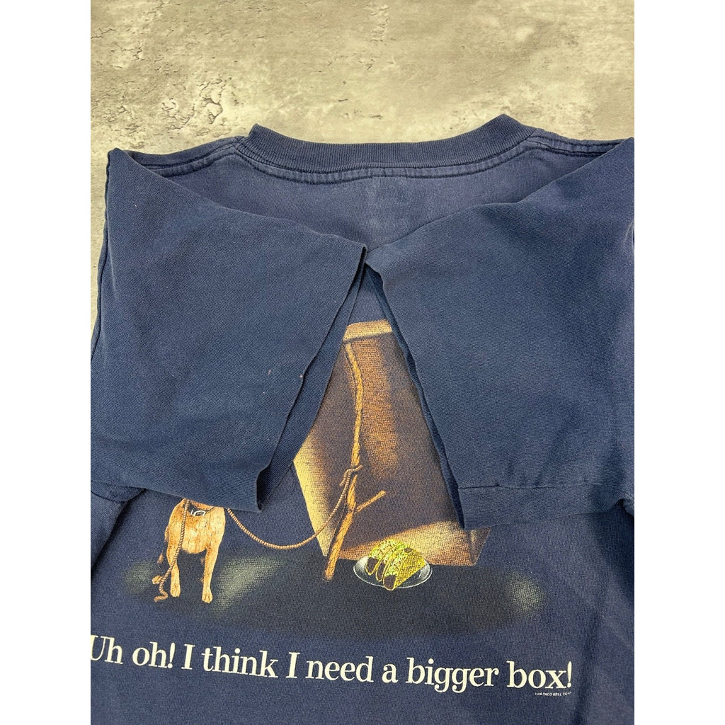 Vintage 90s Taco Bell Here Lizard Lizard Chihuahua Graphic T-Shirt Size L YOUTH