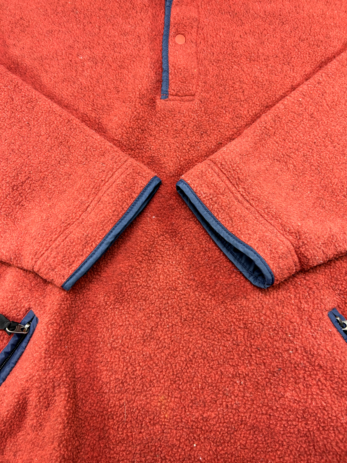 Vintage 90s Patagonia 1/4 Button Pull Over Fleece Sweatshirt Size Medium Red