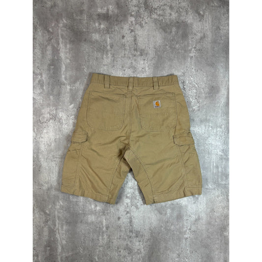 Carhartt Relaxed Fit Ripstop Workwear Cargo Shorts Size 33 Beige