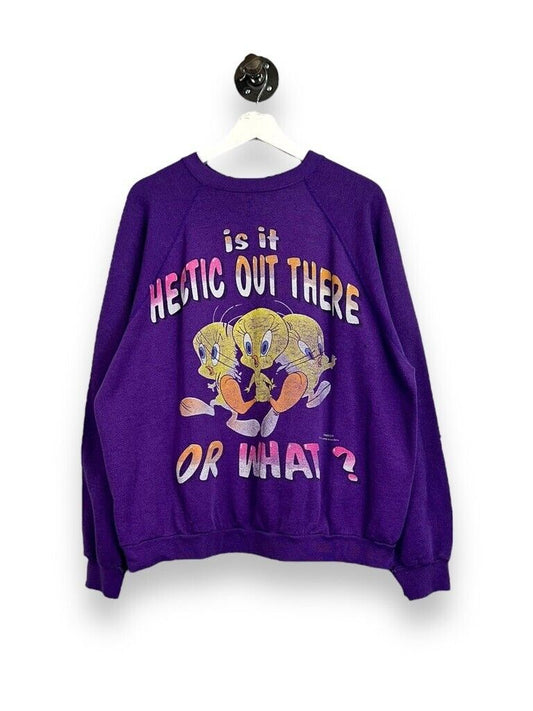 Vintage 1996 Looney Tunes Tweety Hectic Out There Cartoon Sweatshirt Size XL