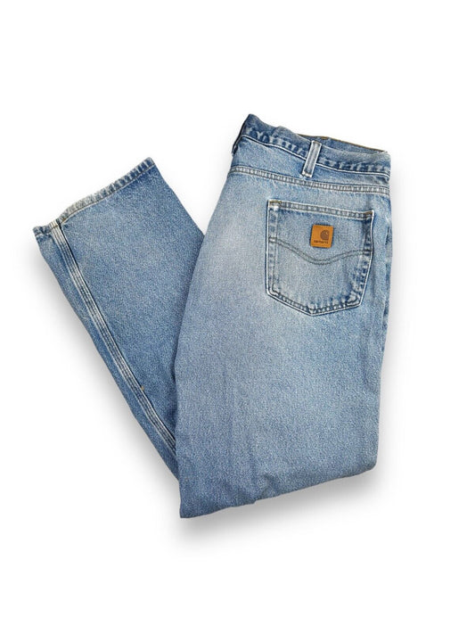 Vintage Carhartt Traditional Fit Work Wear Light Wear Denim Pants Size 39W B480