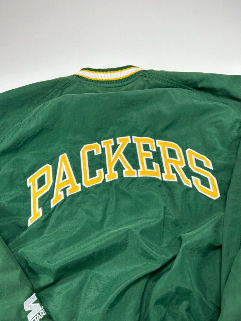 Vintage 90s Green Bay Packers NFL Embroidered 1/4 Starter Jacket Size Medium