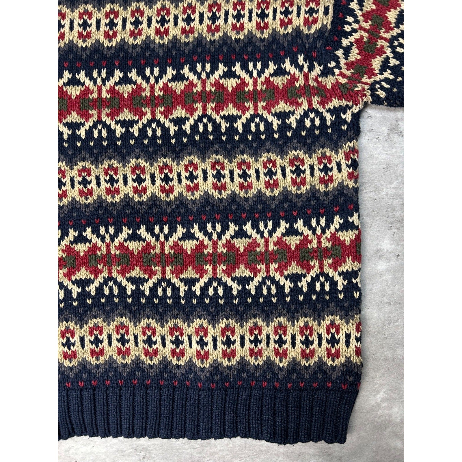 Vintage Eddie Bauer Abstract Striped Pullover Knit Sweater Size XL