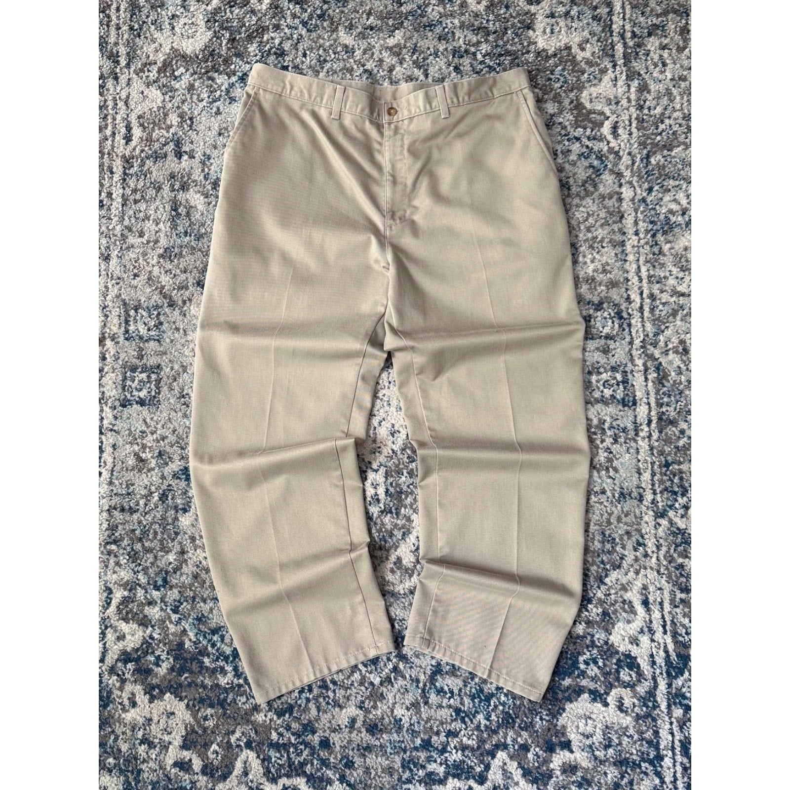 Vintage Beige Khaki Straight Leg Pants Size 36
