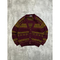 Vintage 90s Modango Geometric Striped Knit Cardigan Sweater Size XL