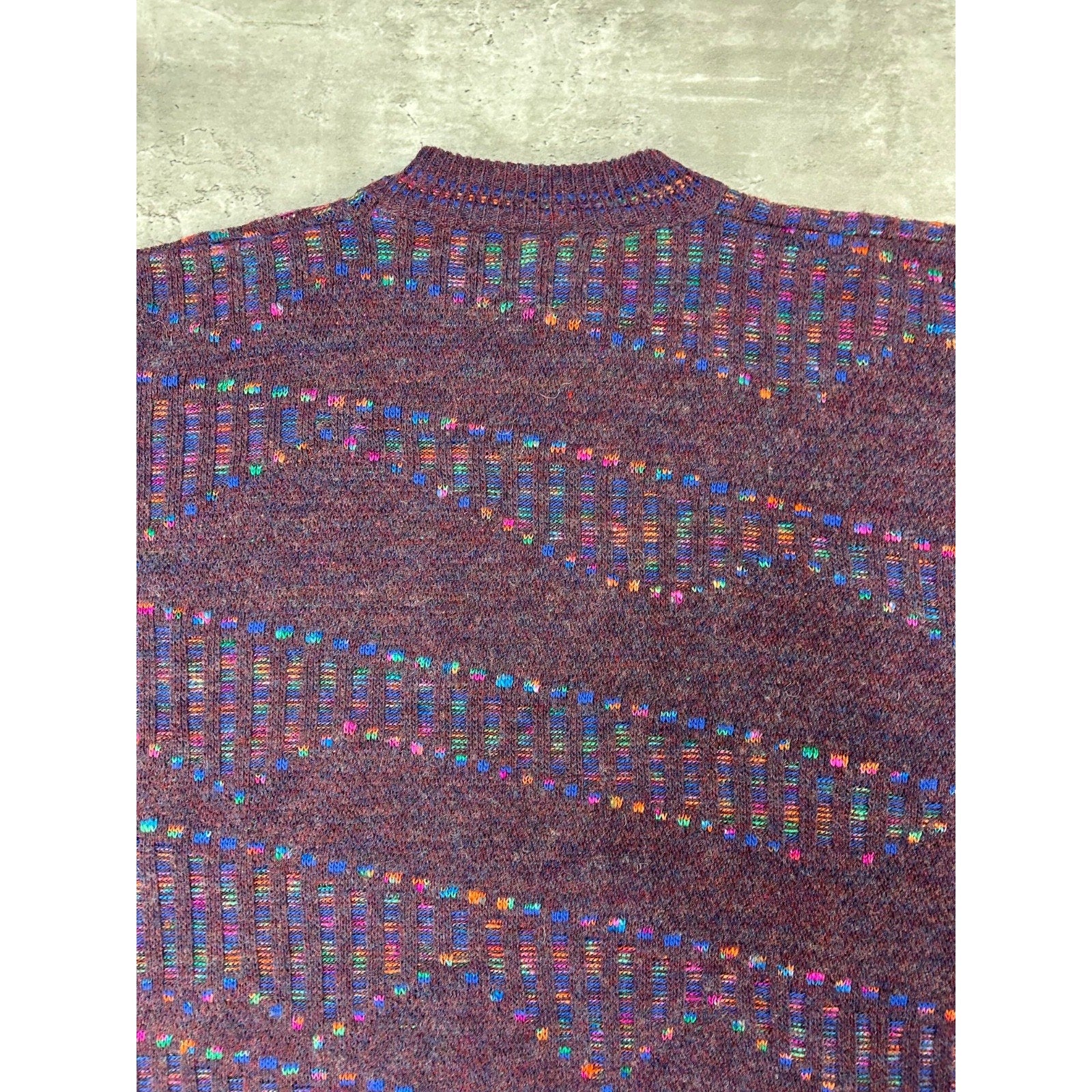 Vintage 90s Slanted Striped Tonal Pullover Knit Sweater Size Large