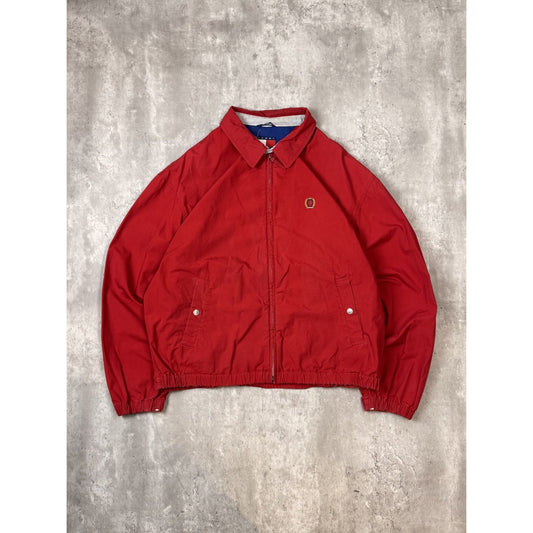 Vintage 90s Tommy Hilfiger Embroidered Crest Full Zip Harrington Jacket Size XL