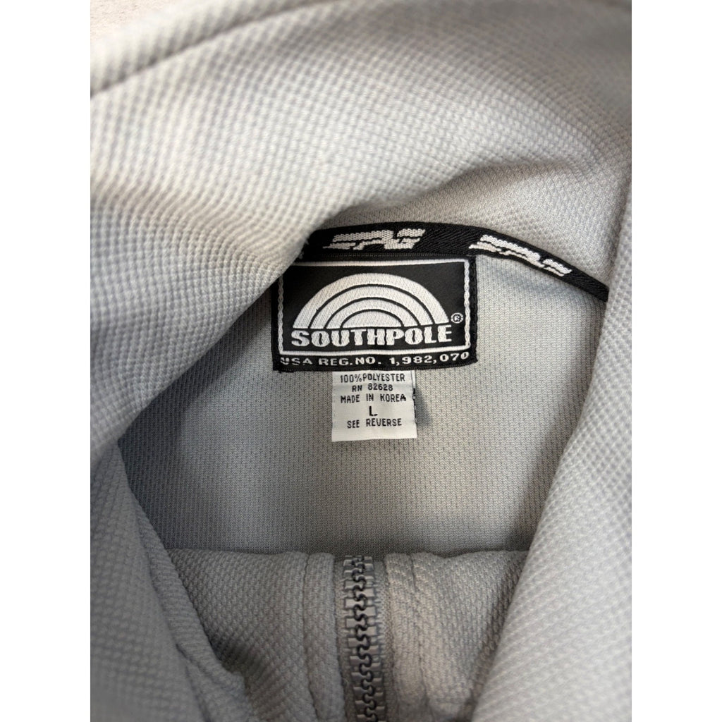 VTG Y2K Southpole Embroidered Spellout Two Tone 1/4 Zip Sweatshirt Size Large