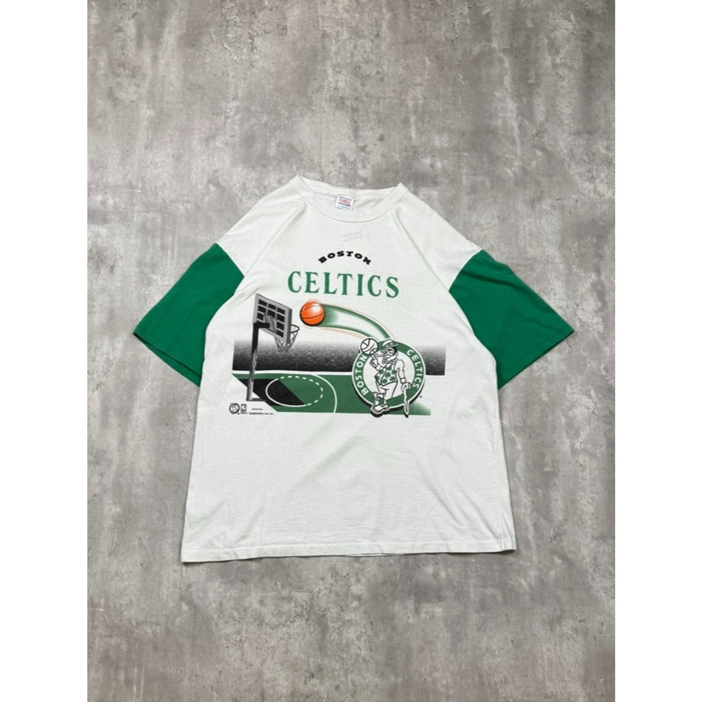 Vintage 1994 Boston Celtics NBA Embroidered Spellout Graphic T-Shirt Size XL