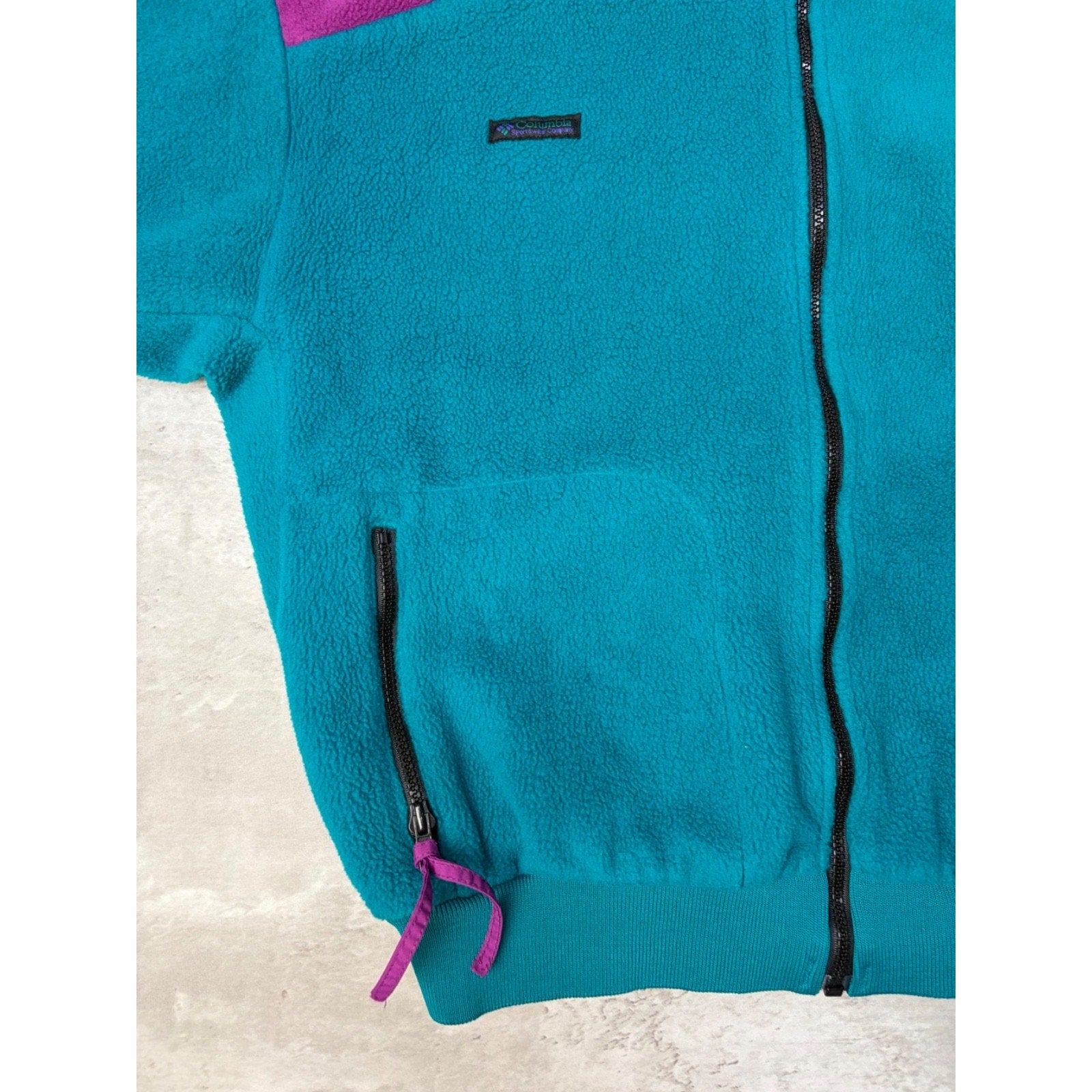 Vintage Womens Columbia Two Tone Full Zip Fleece Sweatshirt Size XL
