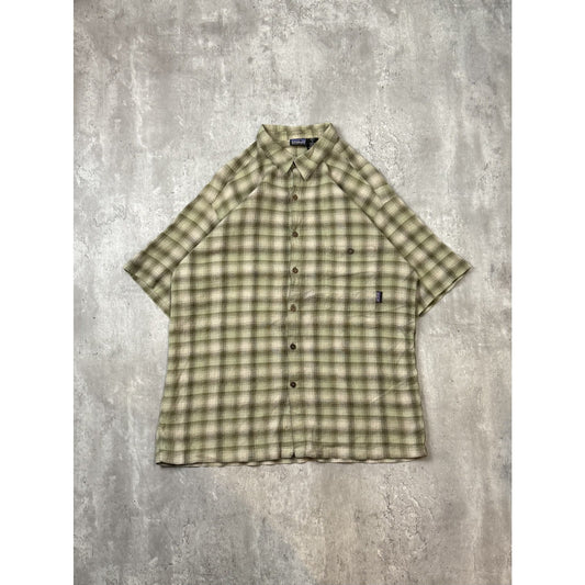 Vintage Patagonia Plaid Short Sleeve Single Pocket Button Up Shirt Size XL