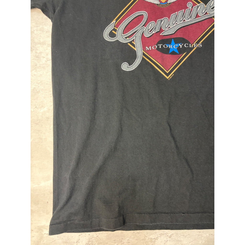 1996 Harley Davidson Genuine Motorcycles Spellout Graphic T-Shirt Size Large