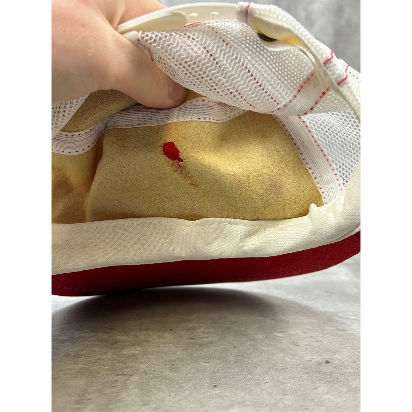 Vintage 90s Red Wings Shoes Embroidered Patch Trucker Snapback Hat OSFA