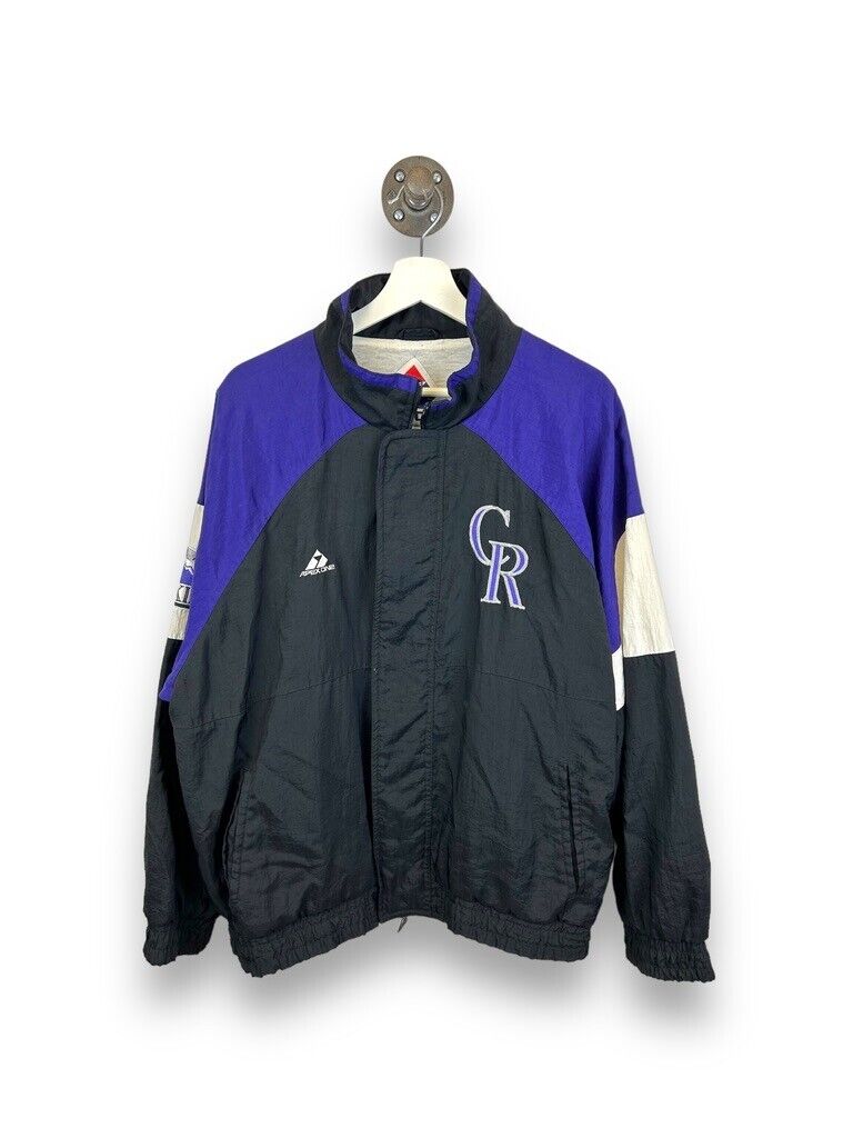 Vintage 90s Colorado Rockies MLB Apex One Nylon Full Zip Jacket Size Large