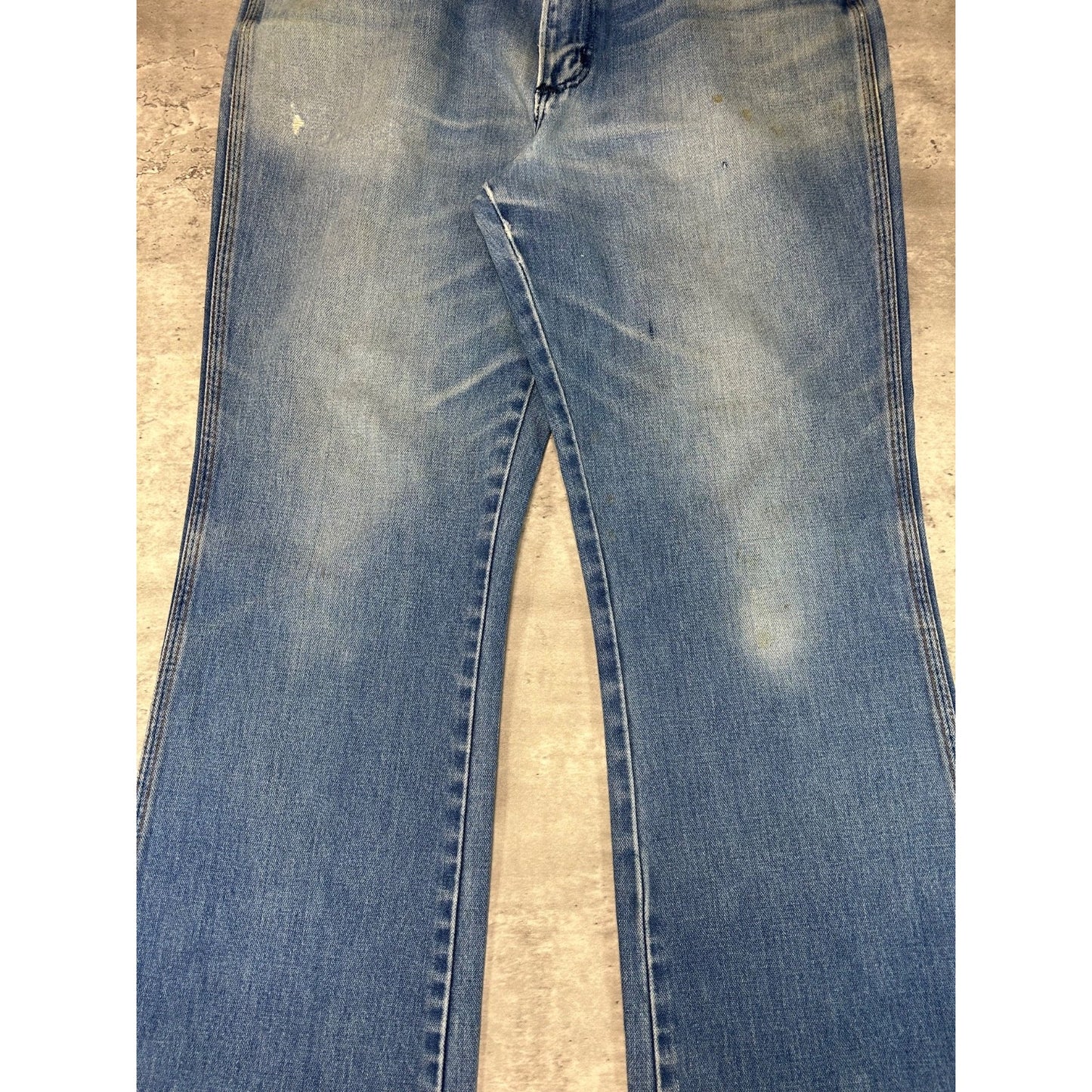 Vintage Wrangler Western Light Wash Denim Distressed Pants Size 33 Blue