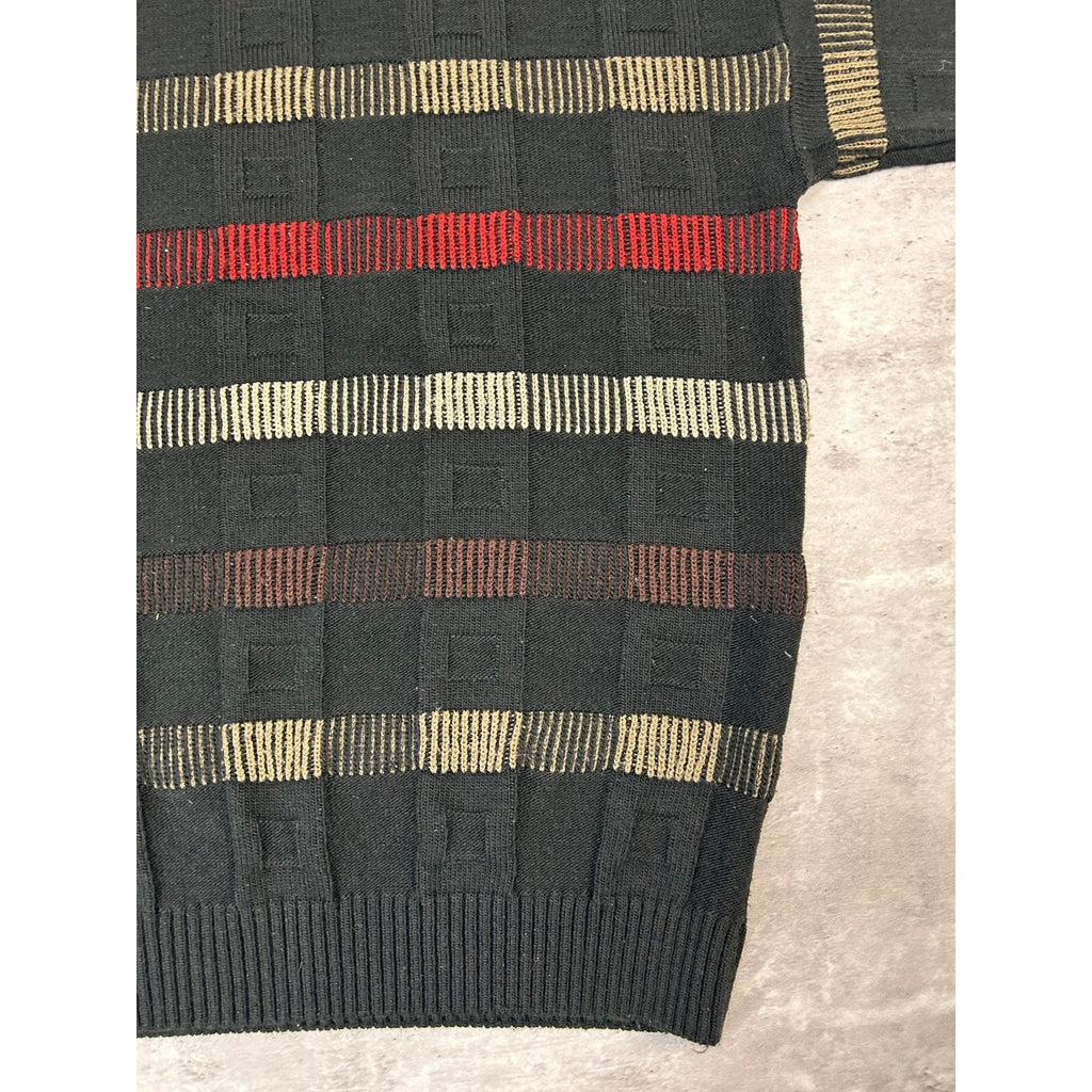Vintage 90s Protege Abstract Striped Pullover Knit Sweater Size Large
