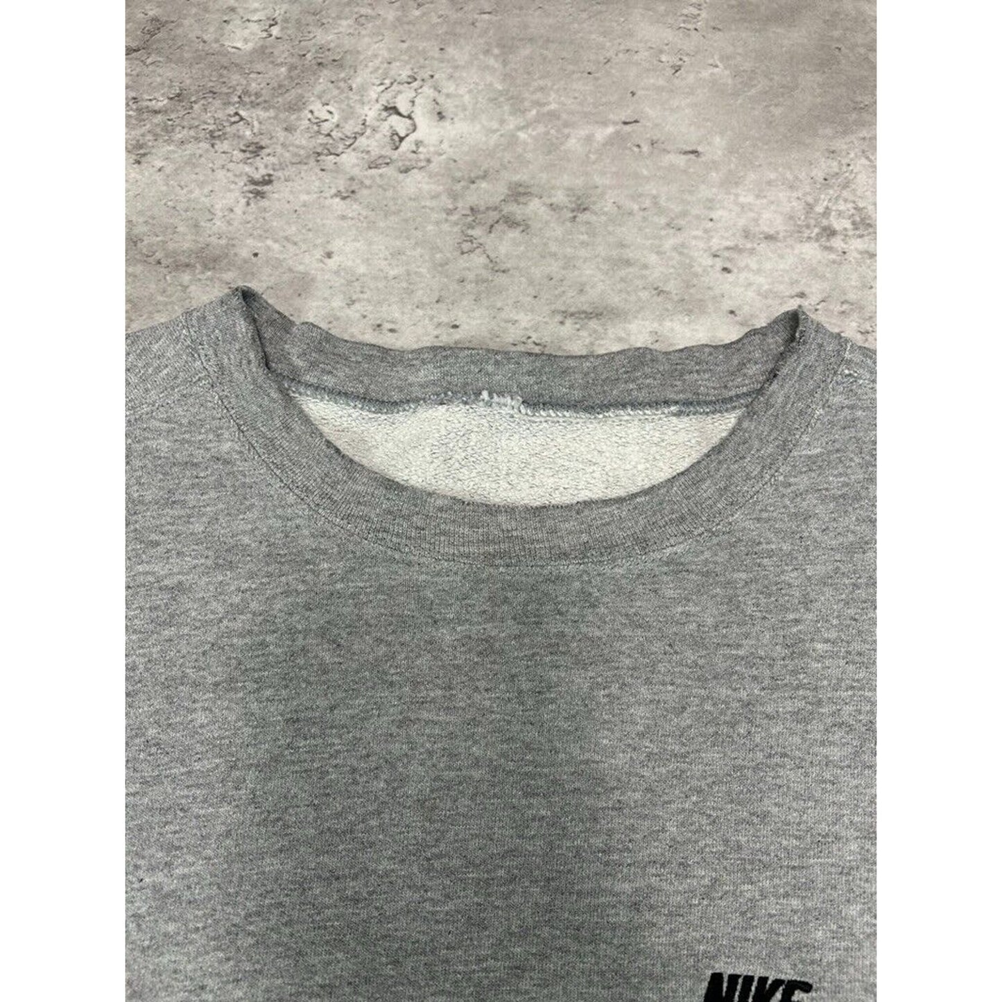 Vintage 2000s Nike Embroidered Spell Out Crewneck Sweatshirt Size Large Gray