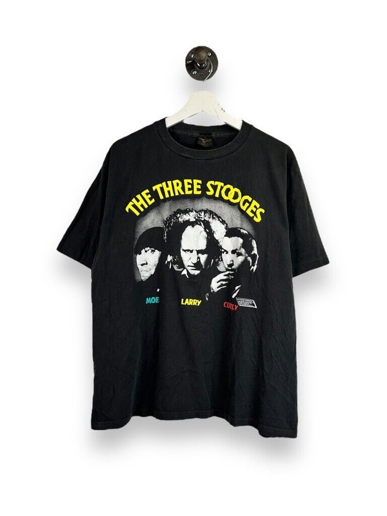 Vintage 1988 The Three Stooges Character Graphic Tv show Promo T-Shirt Size XL