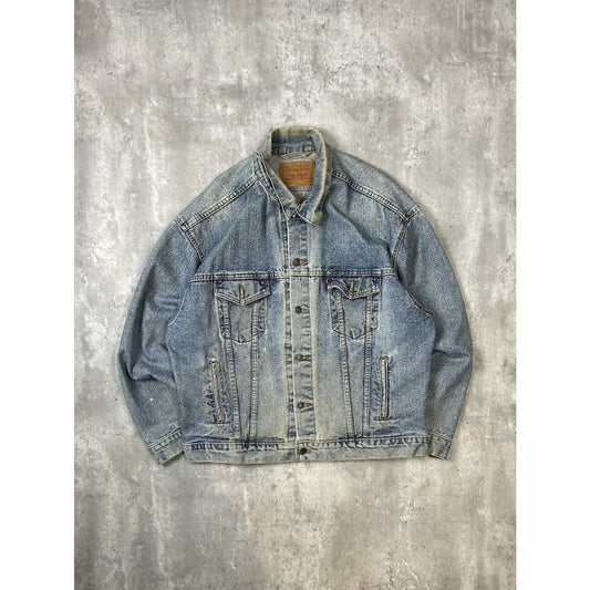 Vintage 90s Levis Red Tab Light Wash Denim Type 3 Trucker Jacket Size XL