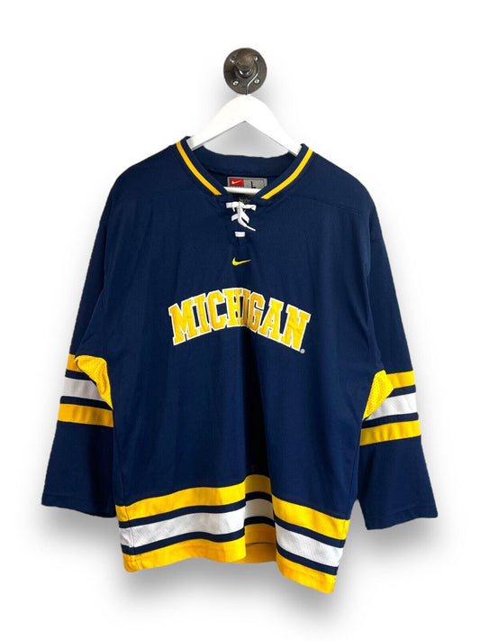 Vintage Michigan Wolverines NCAA Nike Stitched Hockey Jersey Size Large