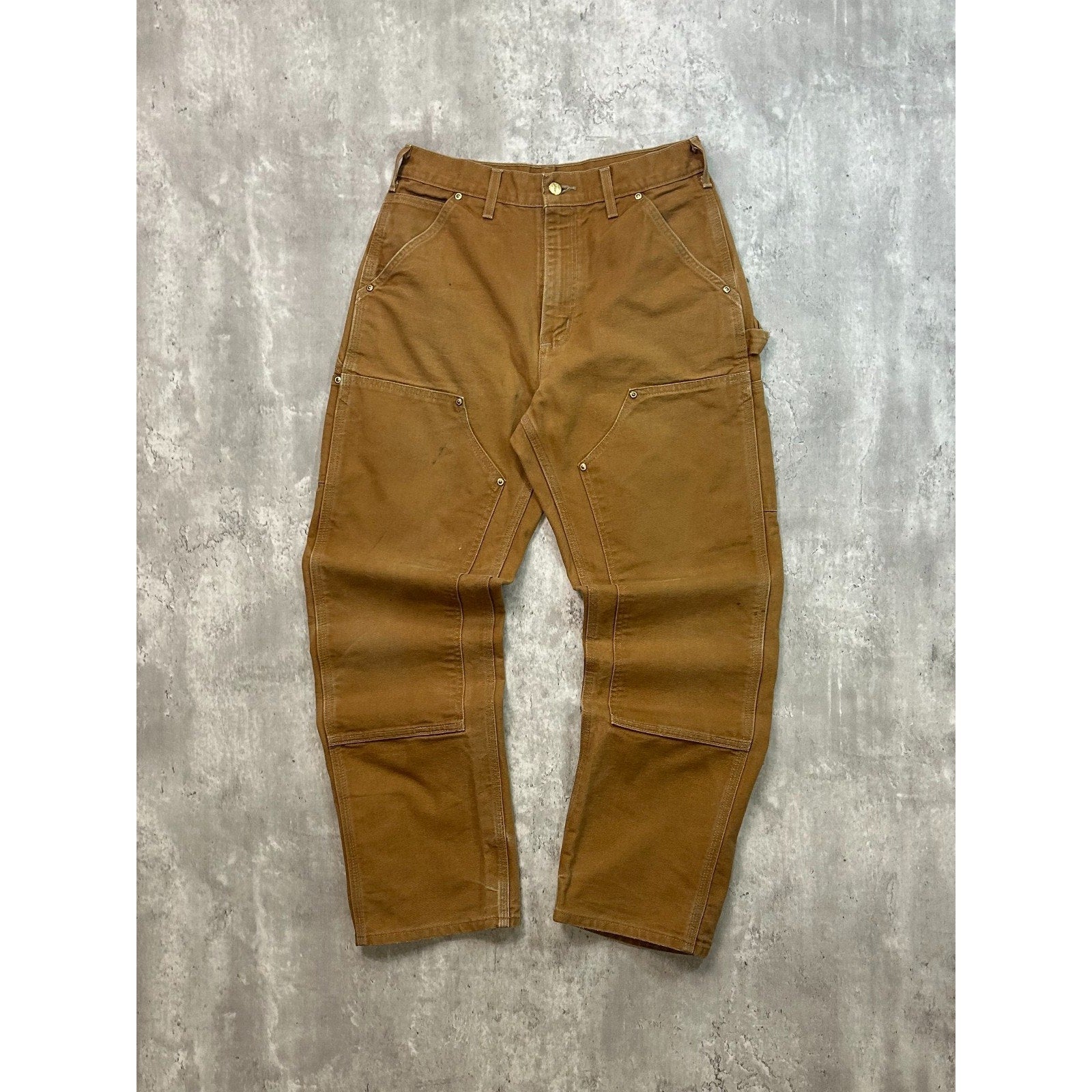 Vintage Carhartt Made in USA Canvas Workwear Double Knee Carpenter Pants Size 29