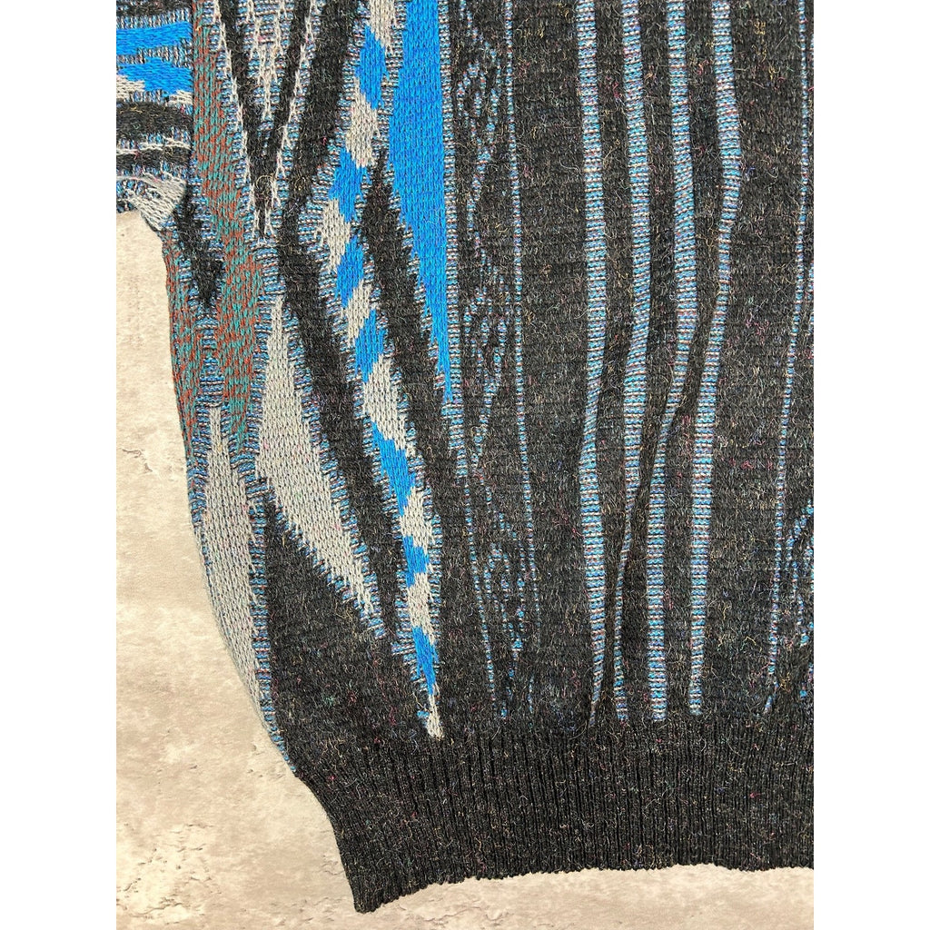 Vintage Michael Herald Abstract Striped Pullover Knit Sweater Size Large