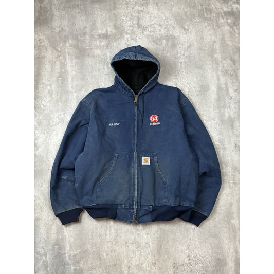 Vintage Carhartt Thermal Lined Canvas Workwear Hooded Active Jacket Size 2XL