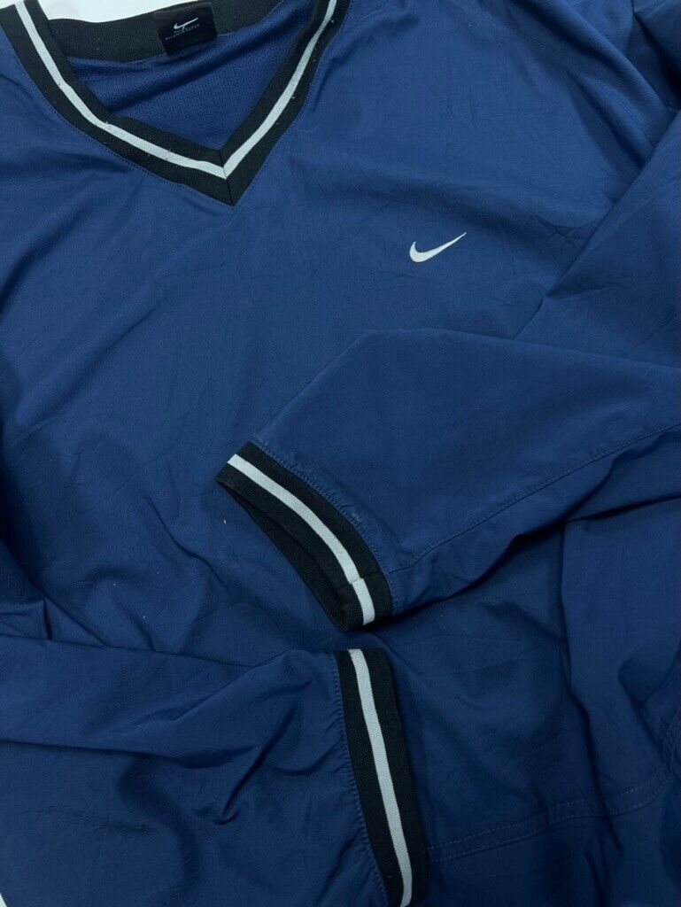 Vintage Nike Team Embroidered Mini Swoosh Pullover Dri Fit Nylon Jacket Size 2XL