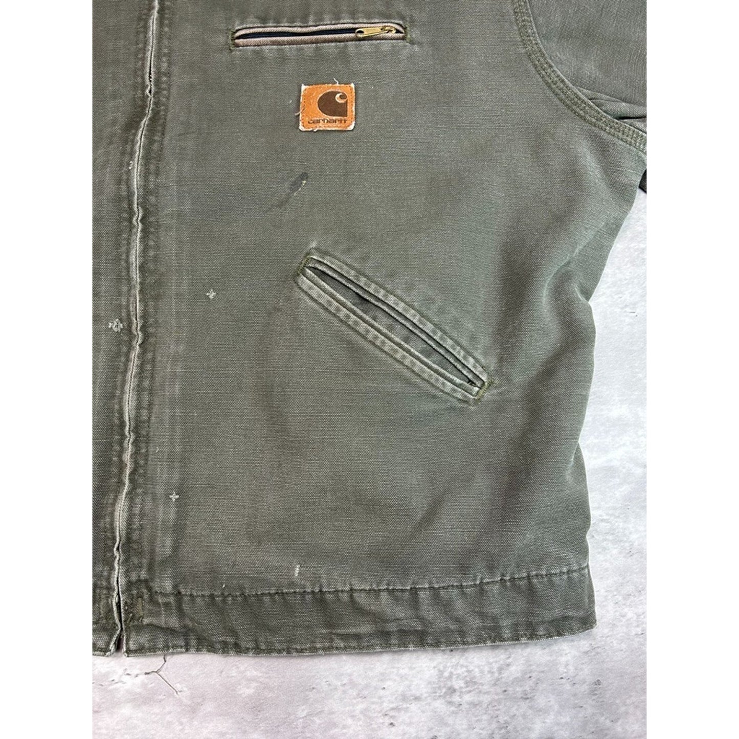 Vintage 90s Carhartt Blanket Lined Canvas Workwear Detroit Jacket Size XL J76MOS