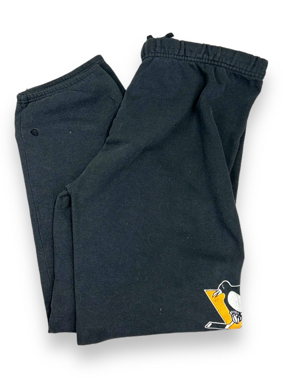 Vintage 90s Pittsburgh Penguins NHL Graphic Spellout Sweat Pants Size XL