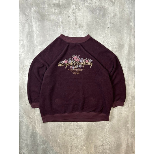 Vintage New York & Company Flower Graphic Embrodered Sweatshirt Size 2XL