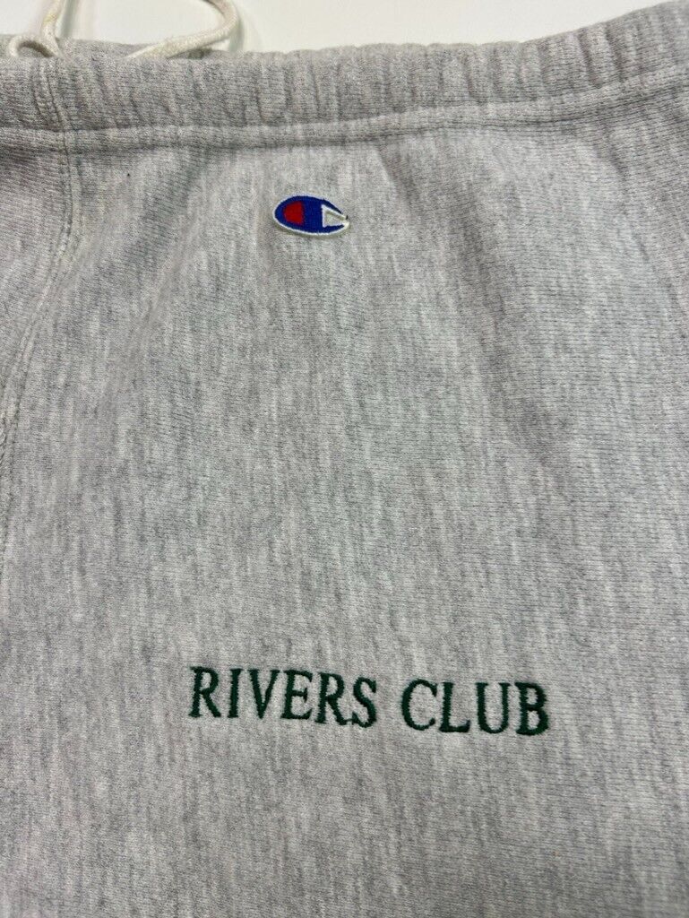 Vintage 90s Champion Reverse Weave Rivers Club Embroidered Pants Size Medium