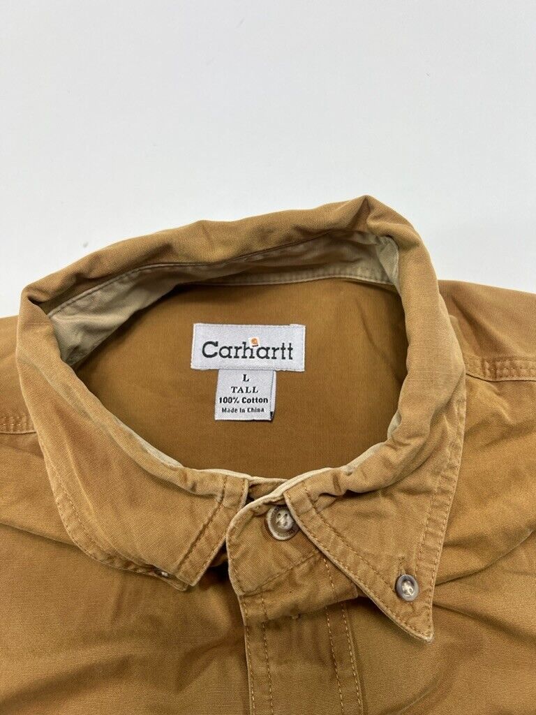 Carhartt Double Pocket Earth Tone Short Sleeve Button Up Shirt Size Large