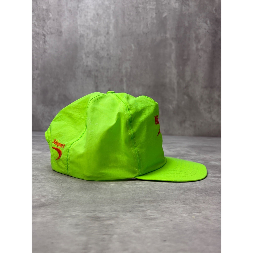 Vintage 80s/90s Newport Cigarettes Embroidered Spellout Green Snapback Hat OSFA