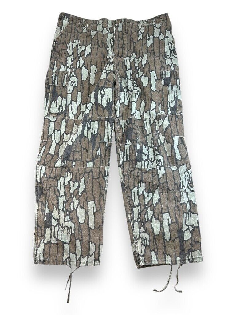 Vintage 90s Winchester Trebark Camo Hunting Cargo Double Knee Pants Size 41W